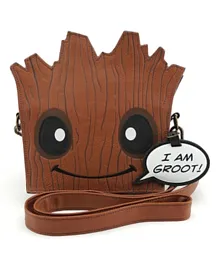 Loungefly Marvel Guardians of the Galaxy Groot Face X Body Bag - Brown & Black