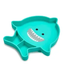 Melii Divided Silicone Suction Plate - Turquoise Shark