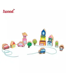 Iwood 15 Wooden City Beads - Multicolor