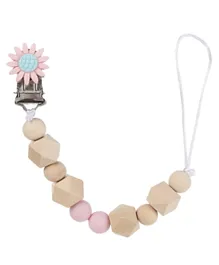 Factory Price Classy Wooden Pacifier Clip - Light Pink