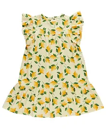 Little Pieces Lemon Printed Dress - Pale Banana