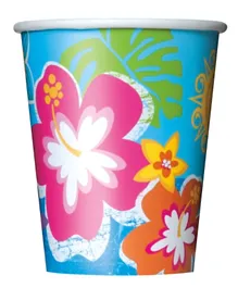 Unique Hula Beach Party Cups Pack of 8 Blue - 266 ml