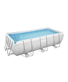Bestway Power Steel Rectangular Swimming Pool Set, 412x201x122cm, Strong TriTech Material, Easy Setup, Ages 3 Years+