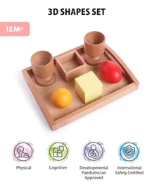 IntelliBaby 3D Wooden Shapes Set Level 6 - Multicolor
