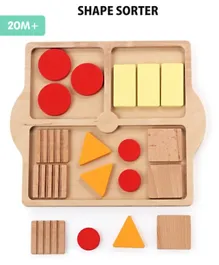 إنتيلي بيبي - لعبة أشكال خشبية لتنمية الذكاء - متعدد الألوان