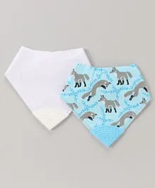 Animal Print Bib with Teether Pack of 2 - Multicolor