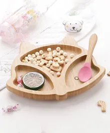 3 Compartment Section Plate with Spoon - Pink