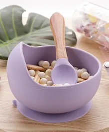 Classic Suction Bowl & Spoon Set Purple - 2 Pieces