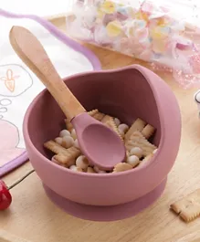 Classic Suction Bowl & Spoon Set Purple Pink - 2 Pieces