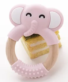 Fab N Funky Elephant Silicone Teether - Quartz Pink