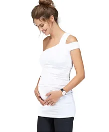 Mums & Bumps - Isabella Oliver One Shoulder Maternity Top - White