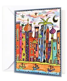 Fay Lawson Bright abstract design Greeting Card with White Envelope - Multicolor