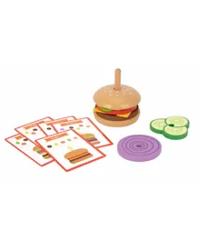 Wooden Burger Pretend Play Set - 15 Pieces