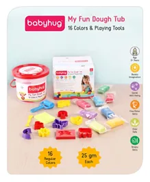 Babyhug My Fun Dough Tub with Tools Pack of 16 - 400 gm