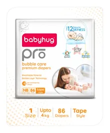 Babyhug Pro Bubble Care Premium Tape Style Diapers Size 1 - 86 Pieces