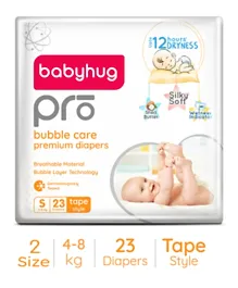 Babyhug Pro Bubble Care Premium Tape Style Diapers Size 2 - 23 Pieces