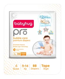 Babyhug Pro Bubble Care Premium Tape Style Diapers Size 4 - 88 Pieces