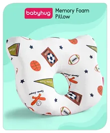 Babyhug Memory Foam Pillow Sports Print - Mutlicolour