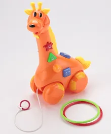 Giraffe Pull Along Toy - Orange