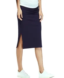 Mums & Bumps Isabella Oliver Kasia Foldover Maternity Skirt - Navy