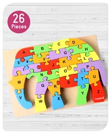Babyhug Montessori Wooden Jumbo Alphabet Jigsaw Puzzle - 26 Pieces