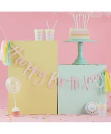 Ginger Ray Happy Birthday Iridescent Bunting - Pink