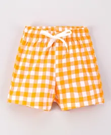 Game Begins Checked Shorts - Orange