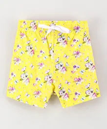 Game Begins Floral Shorts - Lemon