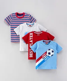 Babyhug Half Sleeves Printed T Shirts Pack of 5 -Multicolor