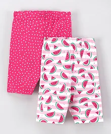 Babyhug Three Fourth Length Lycra Leggings Pack of 2 - Pink