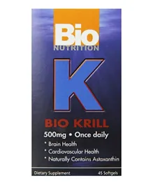 Bio Nutrition Krill Dietary Supplement - 45 Softgels
