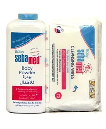 Sebamed Value Pack Baby Powder 400 Grams + 72 Baby Wet Wipes