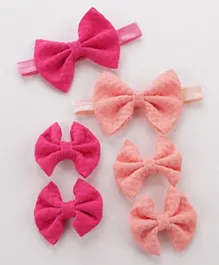 Babyhug Headbands & Hair Clips Pack of 6 - Pink & Peach