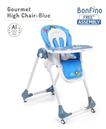 Bonfino Gourmet High Chair With Foot Rest - Blue