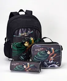 ATTACK ON TITAN Backpack + Lunch Bag + Pencil Case Set - 16 Inches