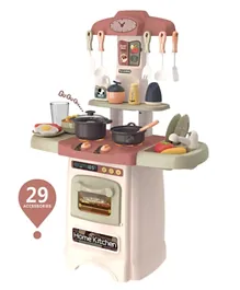 Little Angel Kids Toys Electric Kitchen with 29 Accessories - Brown