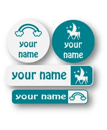 Forget Me Not Explorer Label Pack Yay Unicorns & Rainbows Teal - 86 Labels
