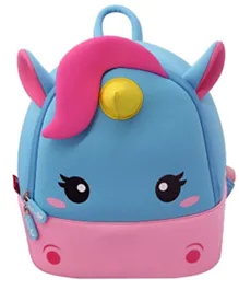 Nohoo Unicorn Shaped Soft Toy Bag Blue - 11 inches