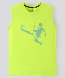 Pine Active Sleeveless T-Shirt Football Print - Green