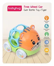 Babyhug Free Wheel Car   Tiger Rattle Toy