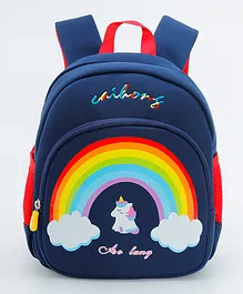 Rainbow Unicorn Backpack Navy - 5.9 Inches