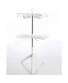 2 Layers Hanger Stand Clothes Dryer With Clips - White