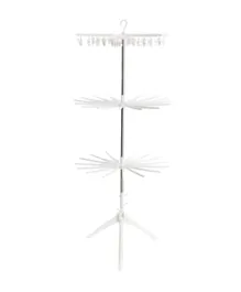 3 Layers Hanger Stand Clothes Dryer With Clips - White