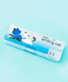 Hello Smiling Cat Pencil Box - Blue