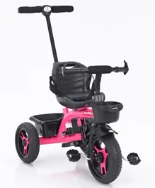 فاب ان فانكي - دراجة ثلاثية العجلات بمقبض دفع للوالدين وسلة تخزين - وردي