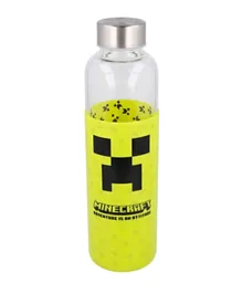 Stor Minecraft Young Adult Glass Bottle With Silicone Cover - 585ml