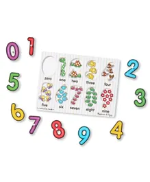 Melissa & Doug Wooden See Inside Numbers Peg Puzzle - 10 Pieces