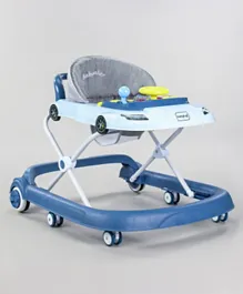 Babyhug Little Racer Car Shape Walker With Adjustable Height Light & Music - Blue
