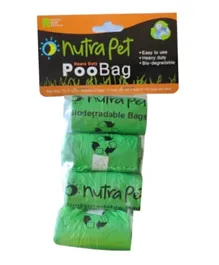 Nutra Pet Poo Bags 4 Rolls With Header Card - Green