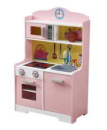 Kitchen Set With Storage Shelf - Pink